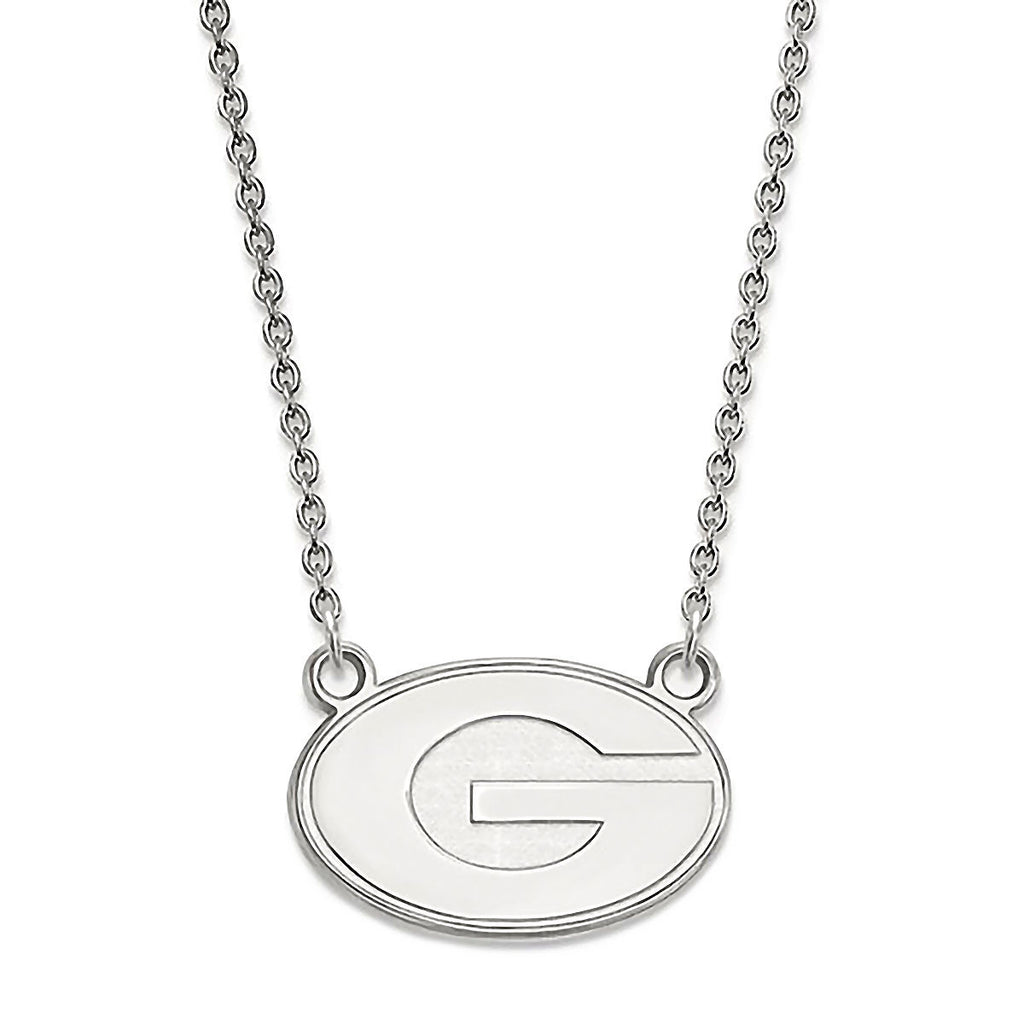 University of Georgia 10K White Gold Necklace Officially Licensed - 1000Jewels.com