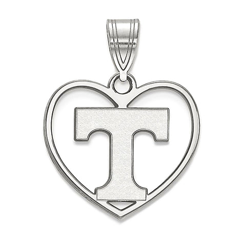 University of Tennessee 925 Sterling Silver Heart Pendant Officially Licensed - 1000Jewels.com
