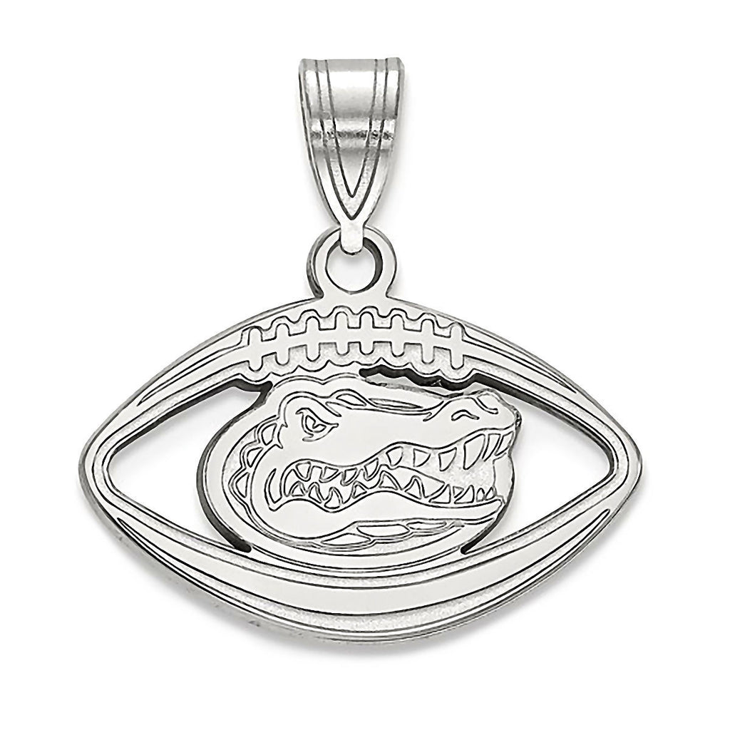 University of Florida 925 Sterling Silver Football Pendant Officially Licensed - 1000Jewels.com