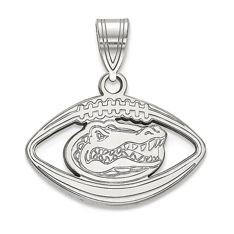 University of Florida 925 Sterling Silver Football Pendant Officially Licensed - 1000Jewels.com