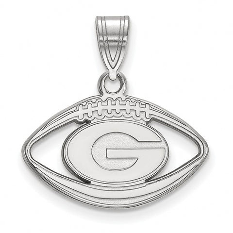 University of Georgia 925 Sterling Silver Football Pendant Officially Licensed - 1000Jewels.com