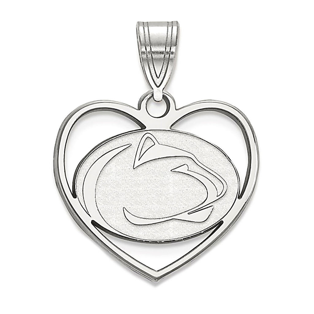 Pennsylvania State University 925 Silver Heart Pendant Officially Licensed - 1000Jewels.com