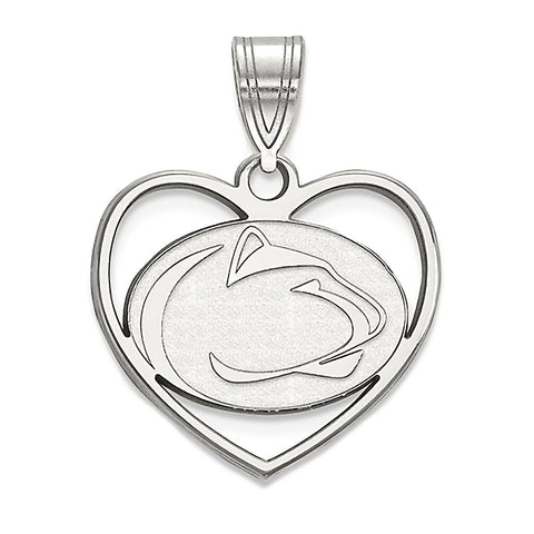 Pennsylvania State University 925 Silver Heart Pendant Officially Licensed - 1000Jewels.com