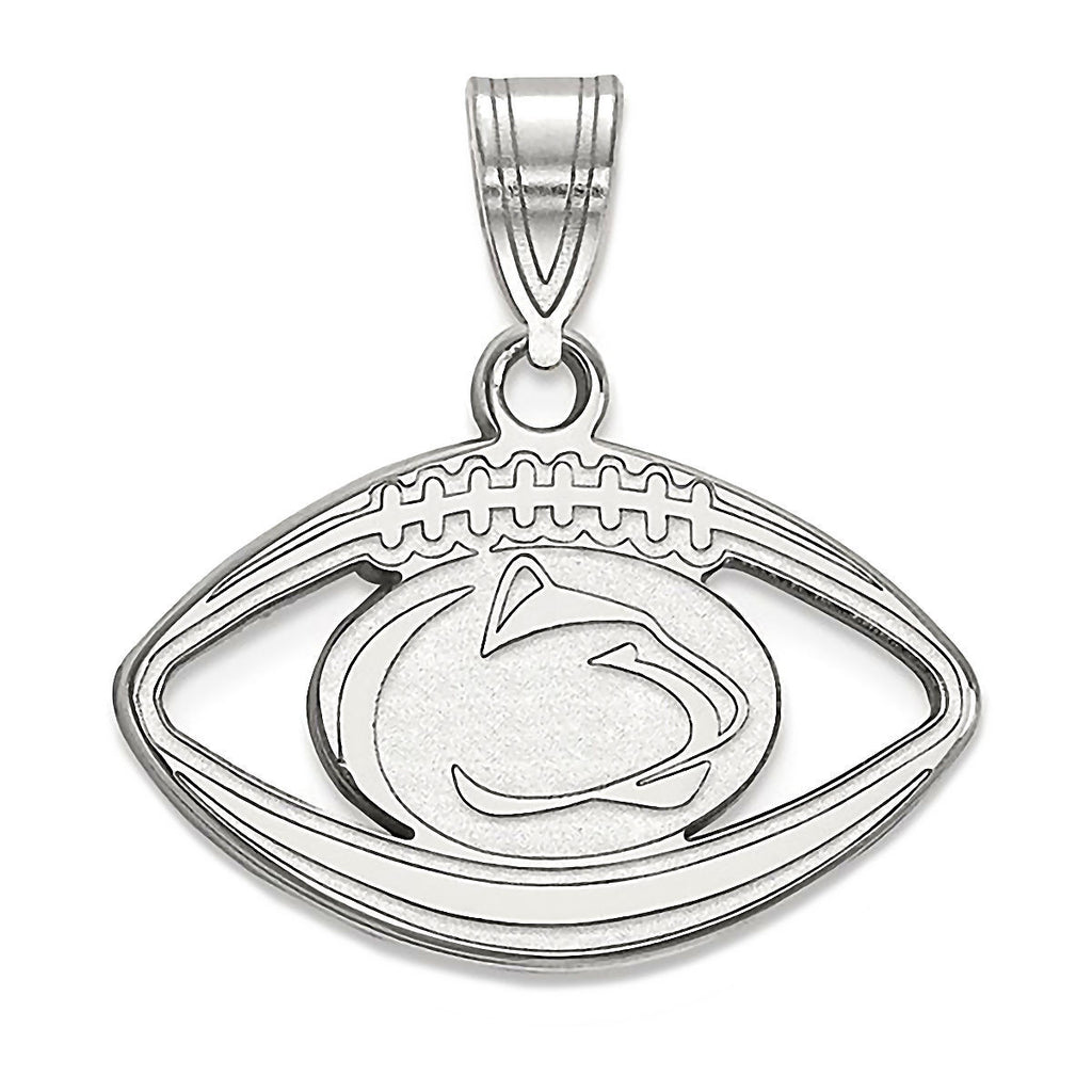 Pennsylvania State University 925 Silver Football Pendant Officially Licensed - 1000Jewels.com