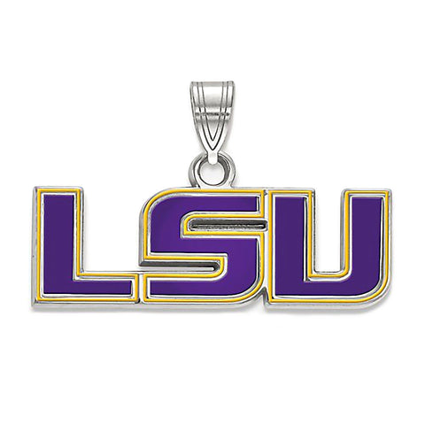 Louisiana State University 925 Silver Enamel Pendant Officially Licensed - 1000Jewels.com
