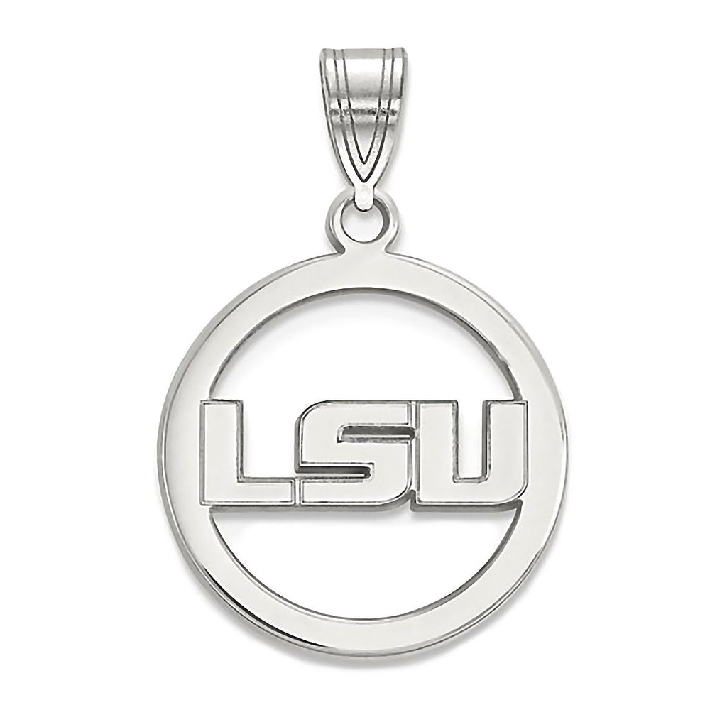 Louisiana State University 925 Silver Round Pendant Officially Licensed - 1000Jewels.com