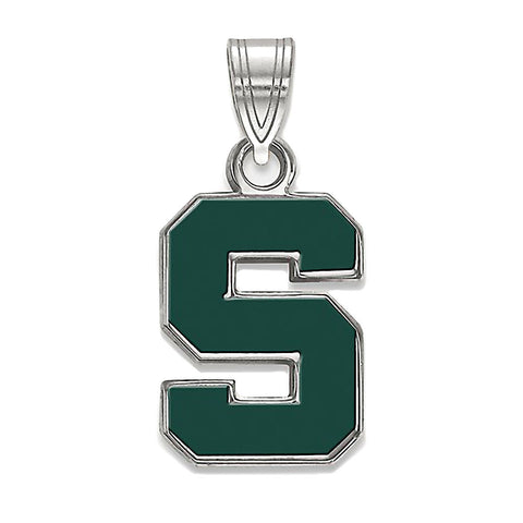 Michigan State University 925 Sterling Silver Enamel Pendant Officially Licensed - 1000Jewels.com
