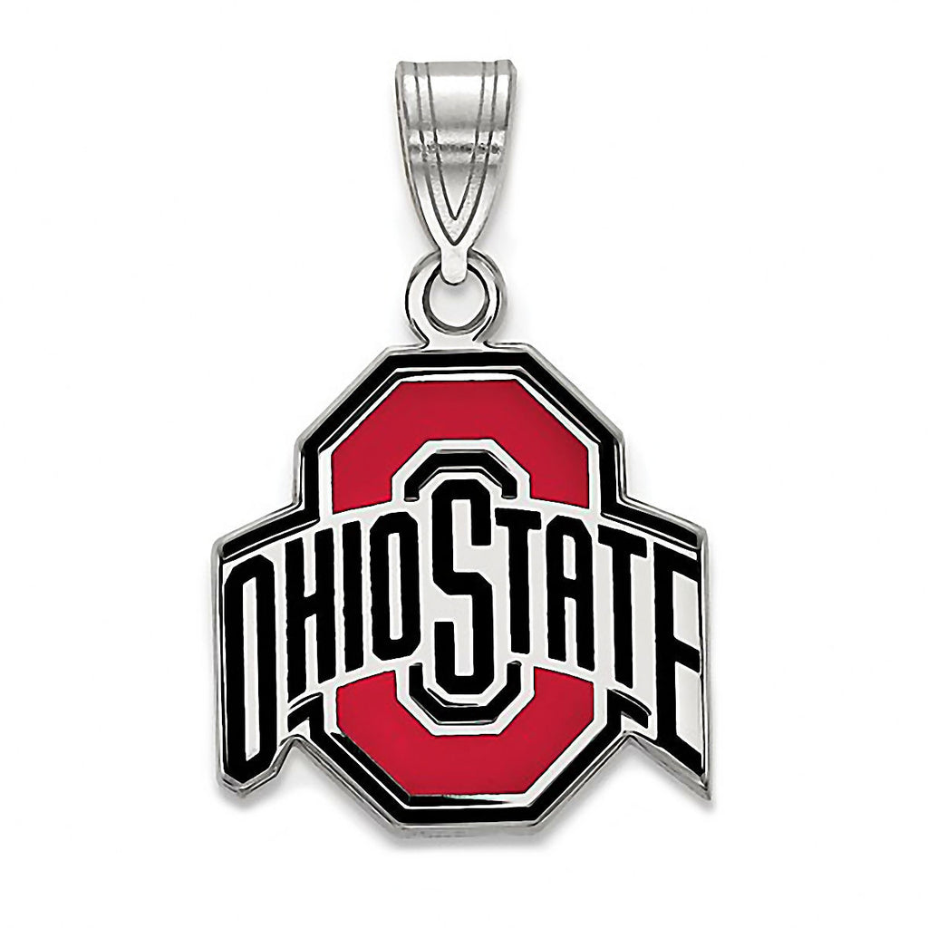Ohio State University 925 Sterling Silver Enamel Pendant Officially Licensed - 1000Jewels.com
