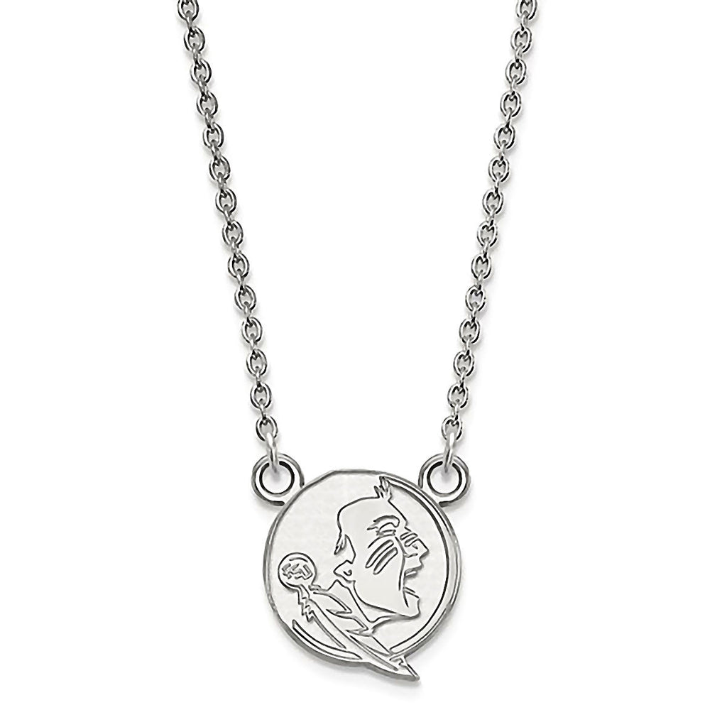 Florida State University 10K White Gold Seminoles Necklace Officially Licensed - 1000Jewels.com