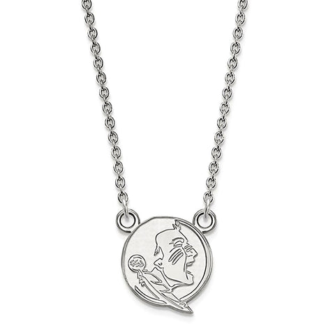 Florida State University 10K White Gold Seminoles Necklace Officially Licensed - 1000Jewels.com