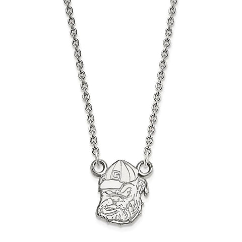University of Georgia 14K White Gold Bulldogs Necklace Officially Licensed - 1000Jewels.com
