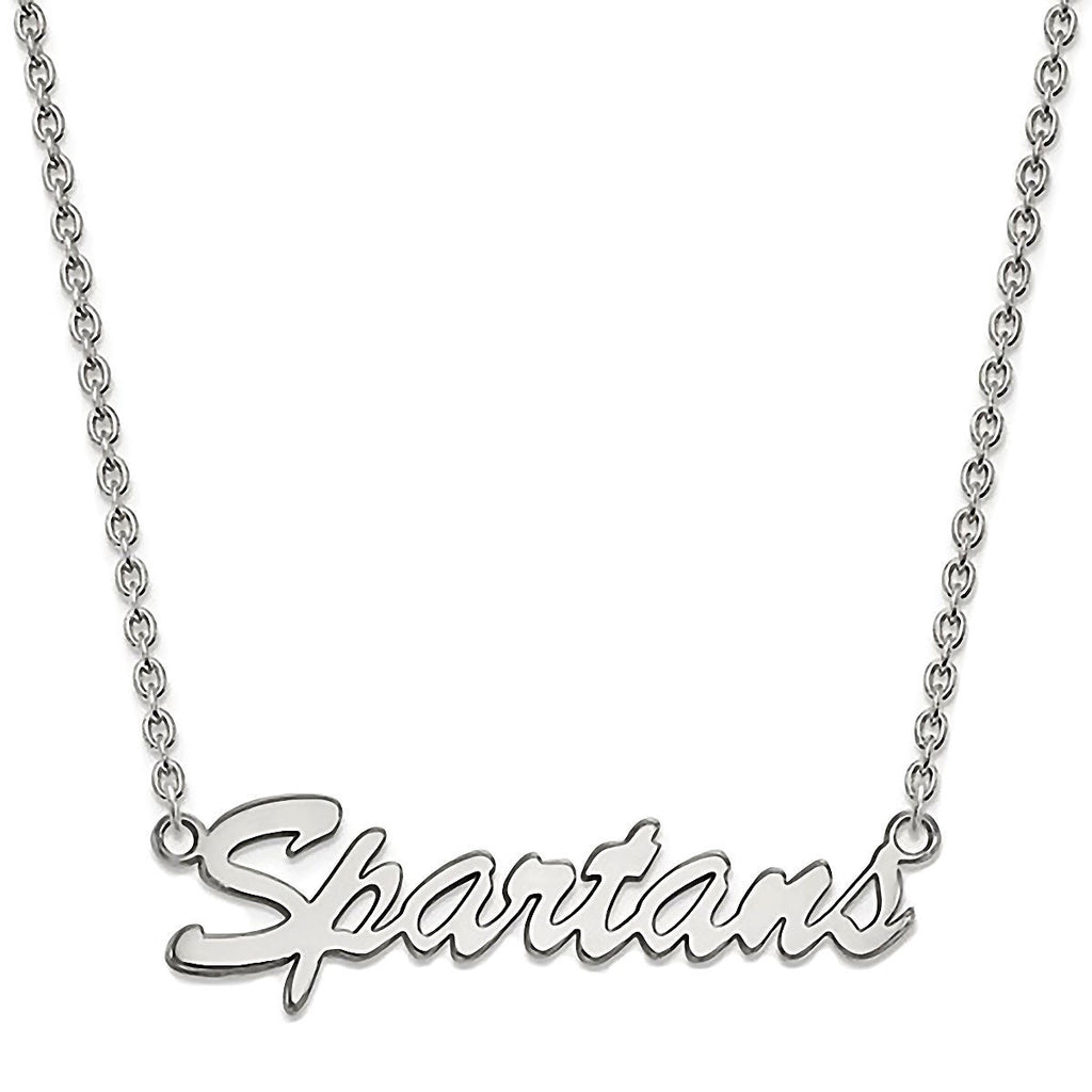 Michigan State University Spartans Sterling Silver Necklace Officially Licensed - 1000Jewels.com