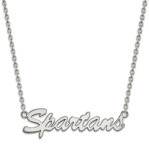 Michigan State University Spartans Sterling Silver Necklace Officially Licensed - 1000Jewels.com