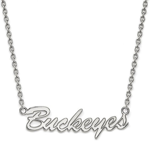 Ohio State University Buckeyes Sterling Silver Necklace Officially Licensed - 1000Jewels.com