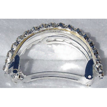Oriana: 5 Row Swarovski Crystal Rhinestone Silver Ponytail Holder Clip - 1000Jewels.com