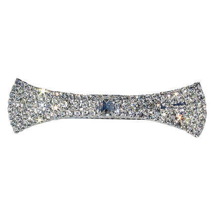Flared 70mm Bow Tie Swarovski Crystal Rhinestone Hair Clip Barrette - 1000Jewels.com