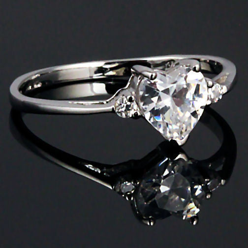 Cassie: 0.81ct Heart Cut Ice on Fire CZ Promise Friendship Ring - 1000Jewels.com