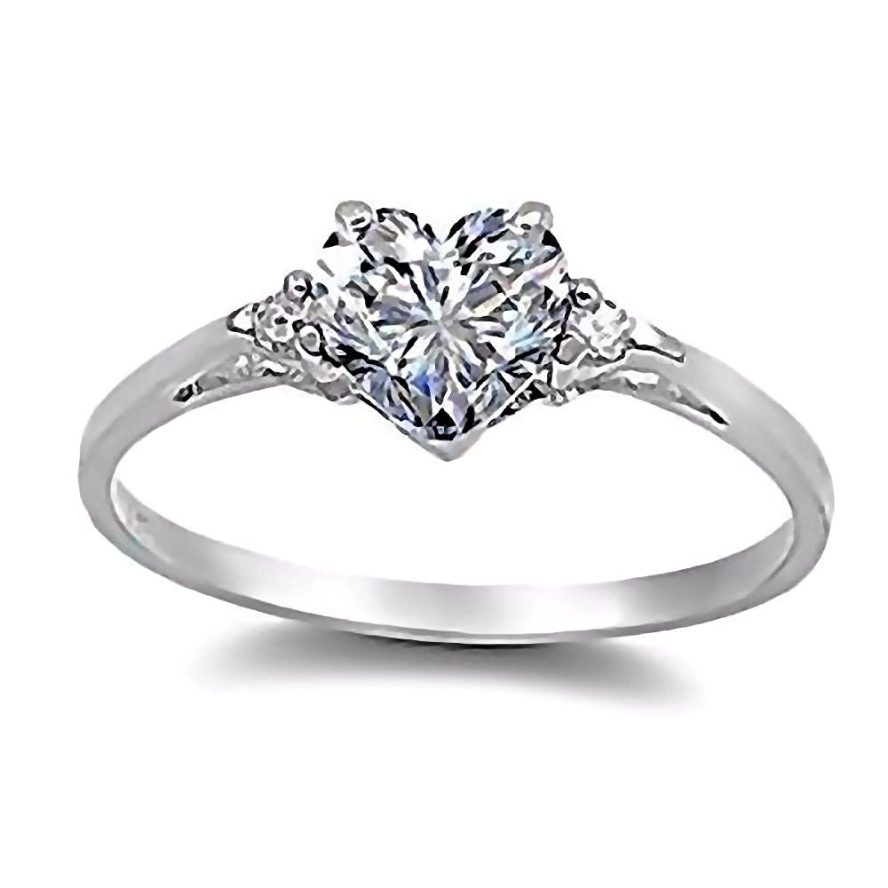 Cassie: 0.81ct Heart Cut Ice on Fire CZ Promise Friendship Ring - 1000Jewels.com