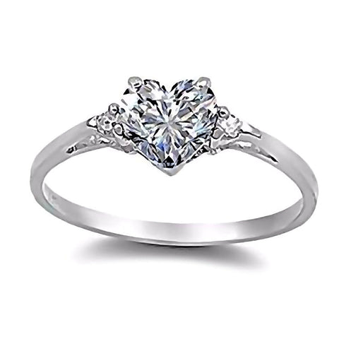 Cassie: 0.81ct Heart Cut Ice on Fire CZ Promise Friendship Ring - 1000Jewels.com