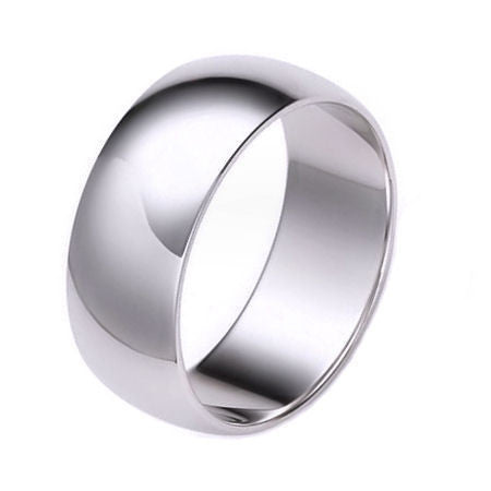 Frasier: 8mm wide Classic 925 Sterling Silver Domed Wedding Band Ring - 1000Jewels.com