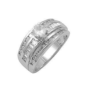 Stefanie: 2.96ct Stacked Band Russian Ice CZ Wedding Ring Set - 1000Jewels.com
