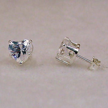 Heart Cut Ice on Fire Russian CZ Stud Earrings - 1000Jewels.com