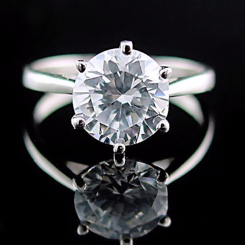 Courtney: Large 2.9ct Russian Ice Diamond CZ Solitaire Engagement Ring - 1000Jewels.com