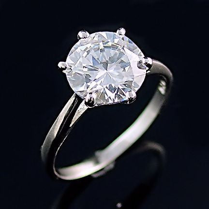Courtney: Large 2.9ct Russian Ice Diamond CZ Solitaire Engagement Ring - 1000Jewels.com