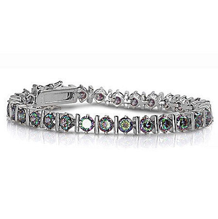 Cleopatra: Stunning 13.0ct Mystic Rainbow Topaz Tennis Bracelet - 1000Jewels.com