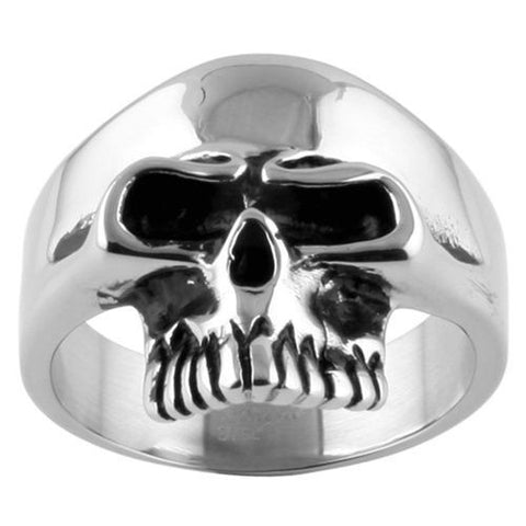 K-Rock: Keith Richards 316L Stainless Steel Rocker Skull Ring Replica - 1000Jewels.com