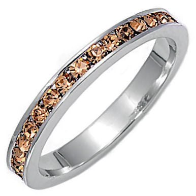Caelyn: Stackable Russian Champagne Ice CZ Eternity Band Ring - 1000Jewels.com