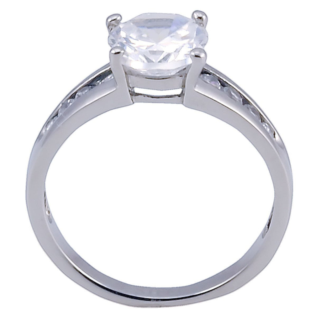 Karlene: 2.3c Classic 316 Steel Russian Ice Diamond CZ Engagement Ring - 1000Jewels.com