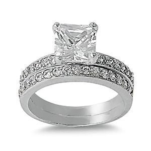 Felicity: 2.90ct 2 piece Russian Ice Princess Cut Wedding Ring Set 925 - 1000Jewels.com