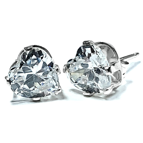 Heart Cut Ice on Fire Russian CZ Stud Earrings - 1000Jewels.com