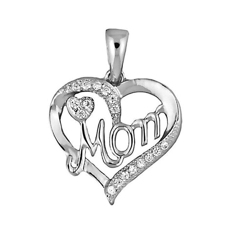 Myna: Russian Ice on Fire CZ Mother's Day Promise Heart Pendant - 1000Jewels.com