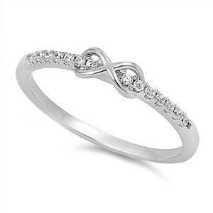 Kimberly: IOF CZ Infinity Semi Eternity Band Ring 925 Sterling Silver - 1000Jewels.com