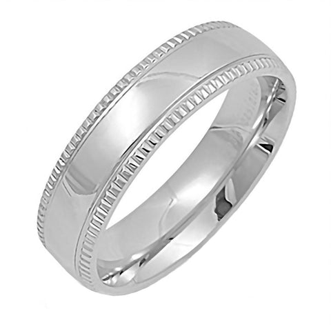 Holland: Unisex 6mm Coin Edge 316 Stainless Steel Wedding Band Ring - 1000Jewels.com