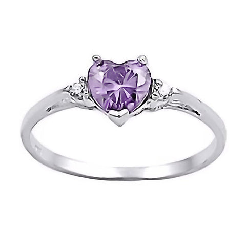 0.81ct Heart Cut Alexandrite Ice CZ Promise Friendship Ring - 1000Jewels.com