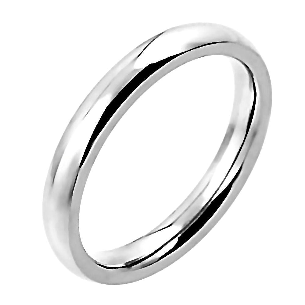 Denver: Couples 3mm Comfort Fit Domed 316 Stainless Steel Wedding Band - 1000Jewels.com