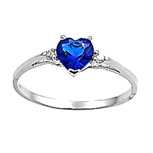 Jacinda: 0.81c Heart Cut Created Sapphire & CZ Promise Friendship Ring - 1000Jewels.com