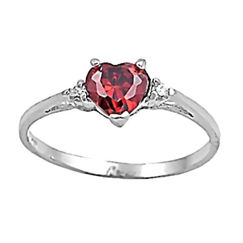 Gianna: 0.81ct Heart Cut Red Fire Garnet CZ Promise Friendship Ring - 1000Jewels.com