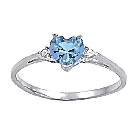Adonia: 0.81ct Heart Cut Aquamarine Ice CZ Promise Friendship Ring - 1000Jewels.com