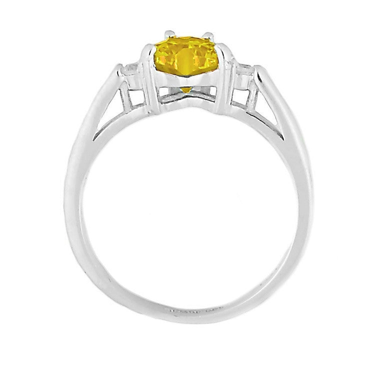 Colleen: 0.81c Heart Cut Citrine and Russian Ice CZ Promise Ring - 1000Jewels.com