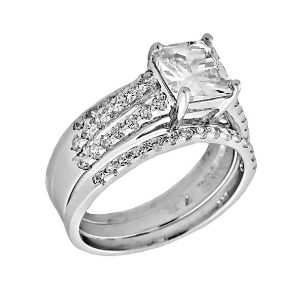 Gelana: 2.87ct 3 piece Russian Ice Princess Cut Wedding Ring Set 925 ...