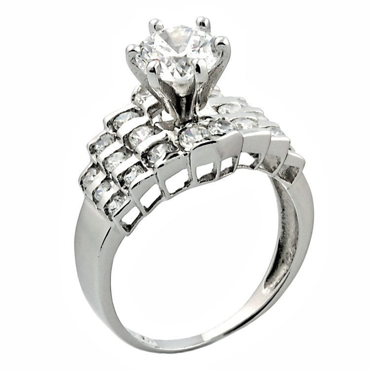 Brenda: 2.6ct Russian Ice CZ Simulated Diamond 3 in 1 Wedding Ring Set - 1000Jewels.com