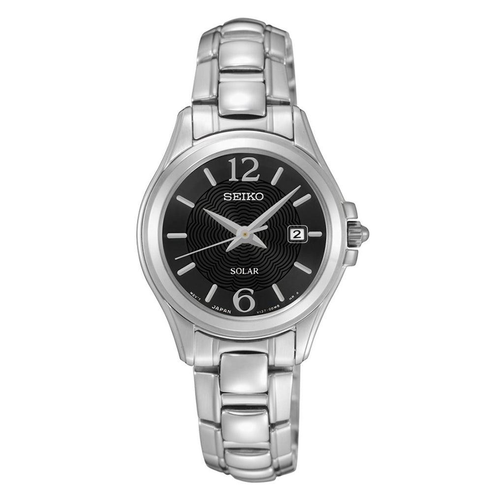 Seiko Core: Womens 27mm Light Energy with Black Dial Wrist Watch 316 Stainless Steel SUT249 - 1000Jewels.com