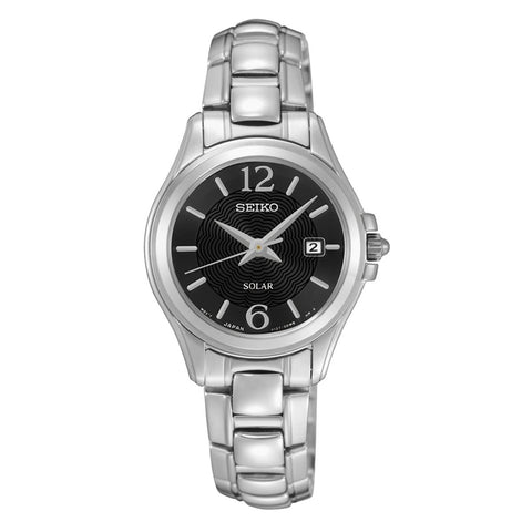 Seiko Core: Womens 27mm Light Energy with Black Dial Wrist Watch 316 Stainless Steel SUT249 - 1000Jewels.com