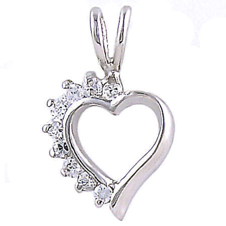 Paragon: Russian Ice CZ Simulated Diamond Promise Heart Pendant - 1000Jewels.com