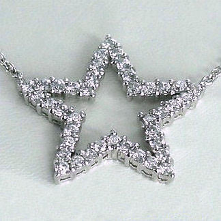Danica: 1.2ct Ice on Fire Russian CZ Cutout Star Pendant Necklace - 1000Jewels.com