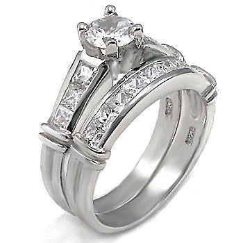 Binding Love: 3.3ct Ice on Fire Russian CZ Wedding Ring Set - 1000Jewels.com